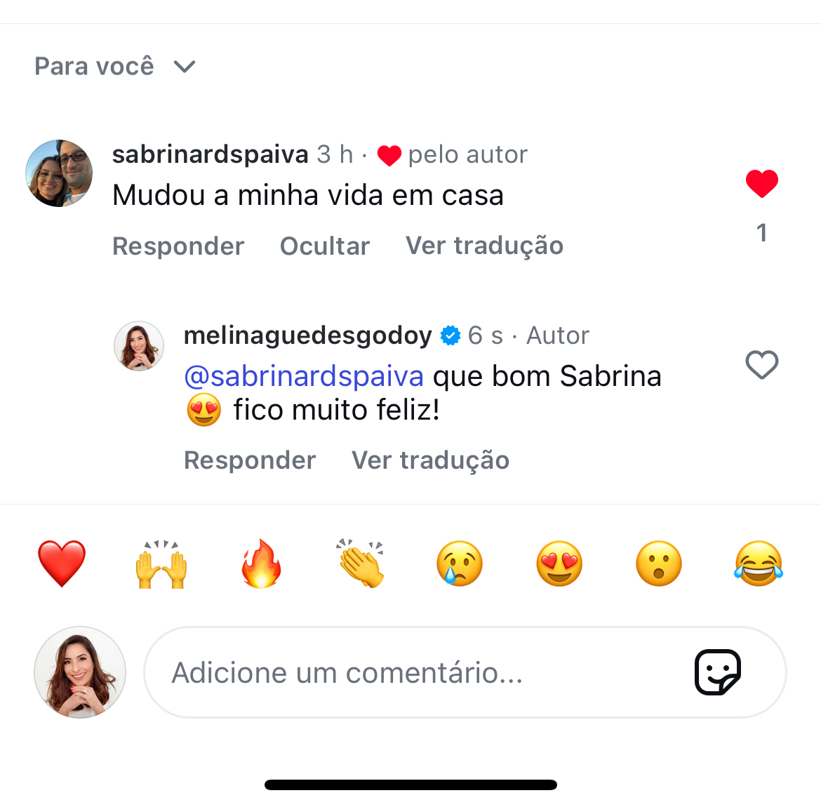 Depoimento: mudou a minha vida em casa